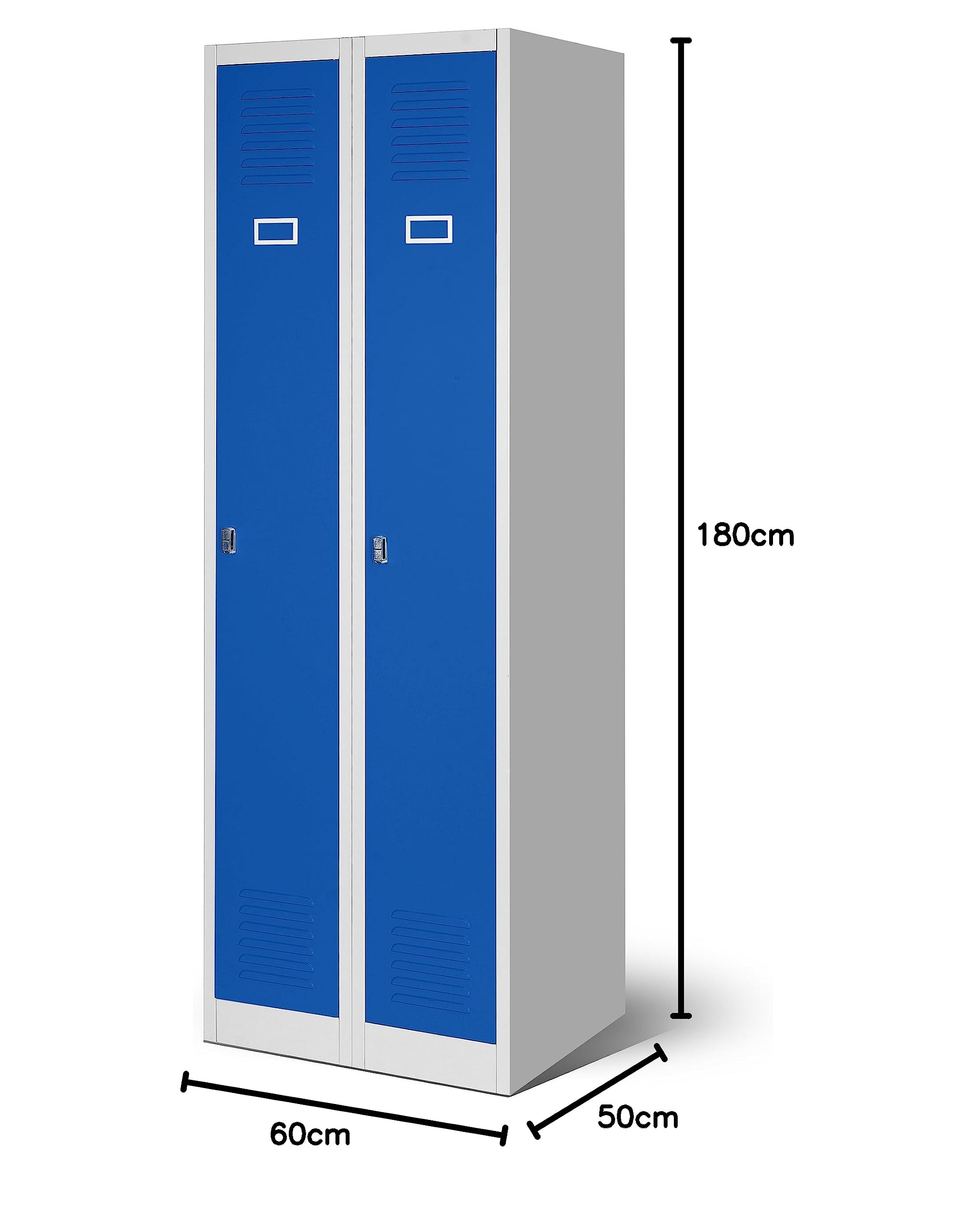 2B1AS Metal Cloakroom Cabinet 2 Compartments Powder Coated 180 cm 2B1AS Metal Cloakroom Cabinet 2 Compartments Powder Coated 180 cm